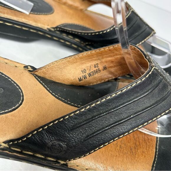 Born Black Leather Strappy Sandals 10 - Picture 6 of 10